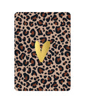 Wenskaart - Hart goud + leopard