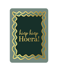 Wenskaart - Hiep hiep hoera (groen)