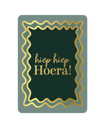 Wenskaart - Hiep hiep hoera (groen)