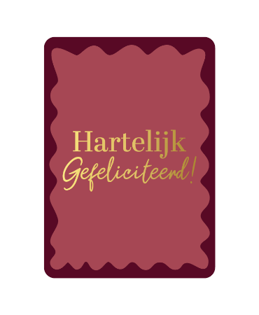 wenskaart - Hiep hiep hoera + hartje