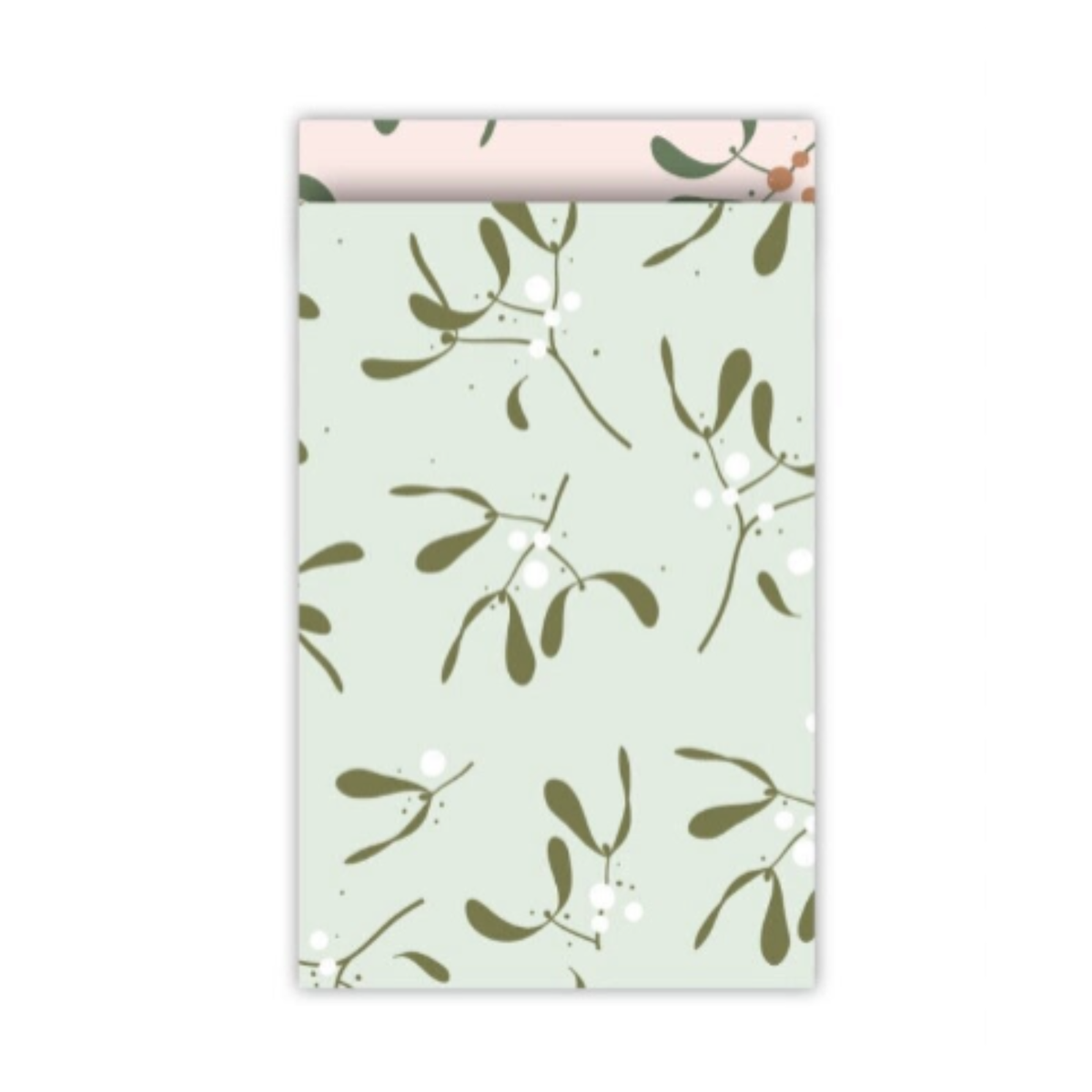 Cadeauzakje Kerst Mistletoe - green - 12x19cm - 5 stuks - S
