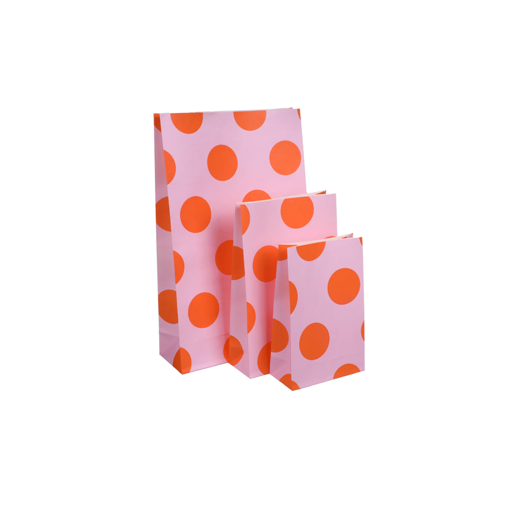 Blokbodemzakken - Lottie dottie · pink cherub + blood orange - 5 stuks