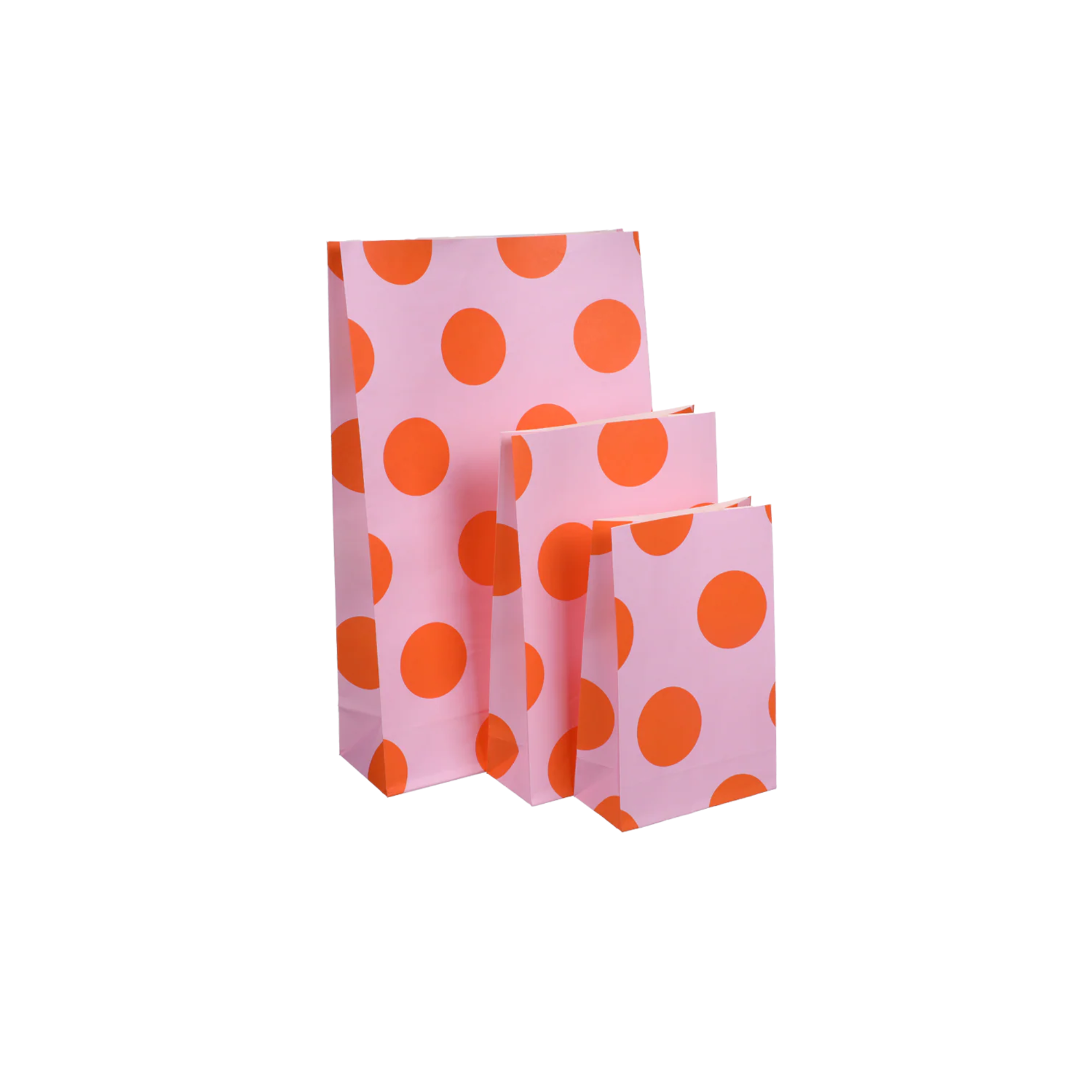 Blokbodemzakken - Lottie dottie · pink cherub + blood orange - 5 stuks