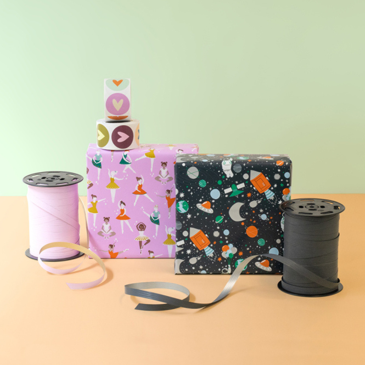 Cadeaupapier -  Ballet Pink - Harlequin Beige