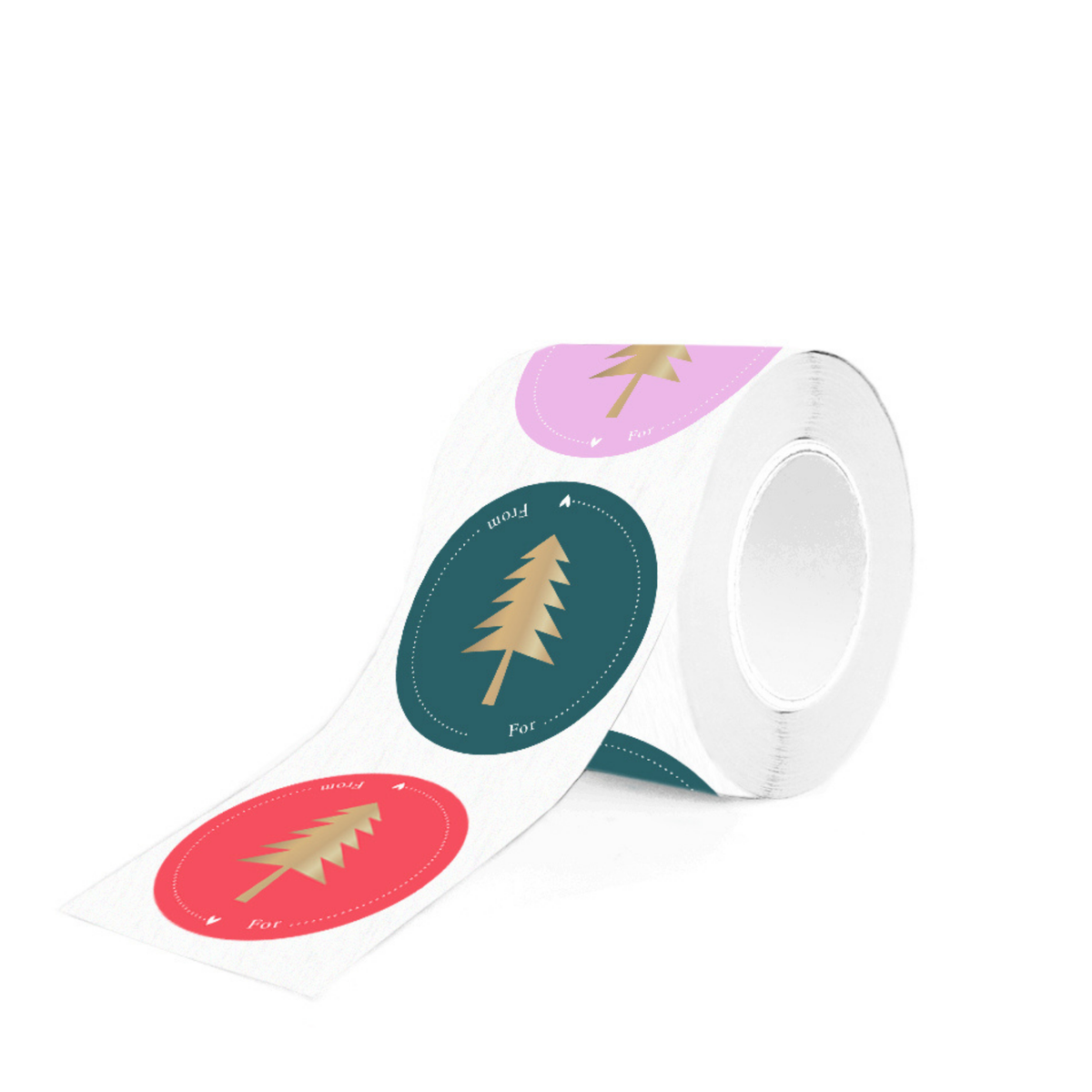 Kerst Stickers Multi - Tree Gold - Bright