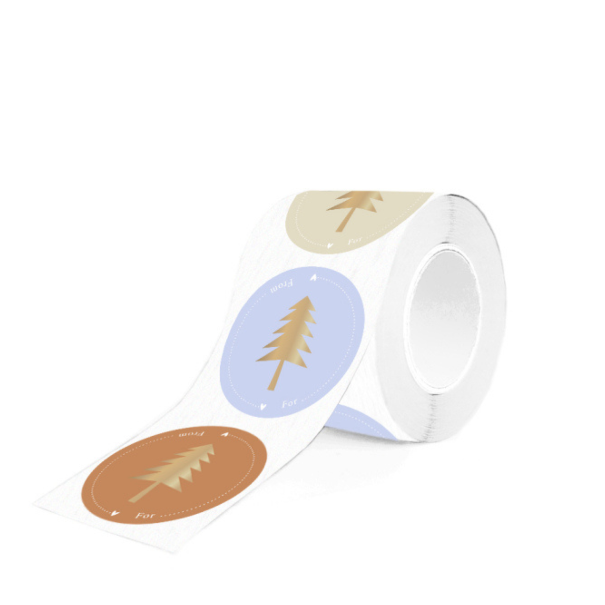 Stickers Kerst Duo - Tree Gold Natural - 10 stuks