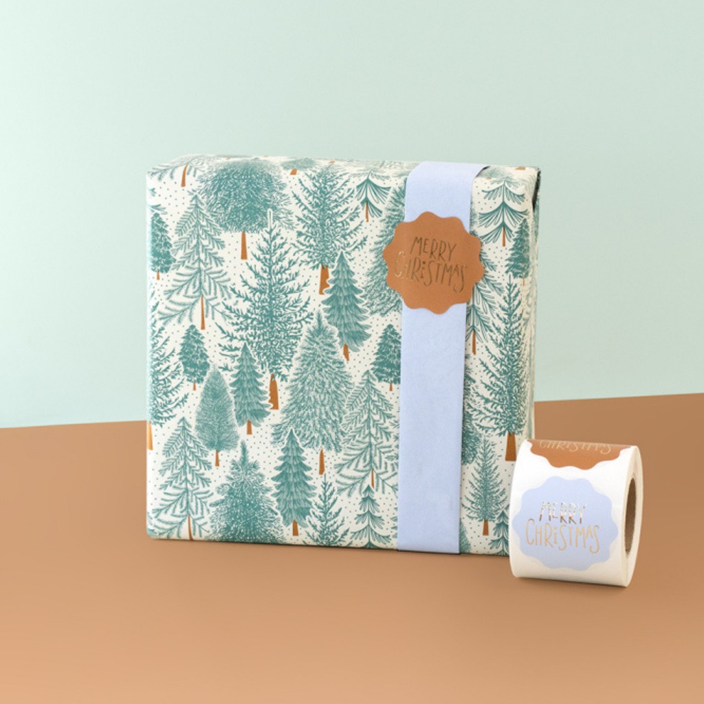 Cadeaupapier - Kerst - Forest - Blue