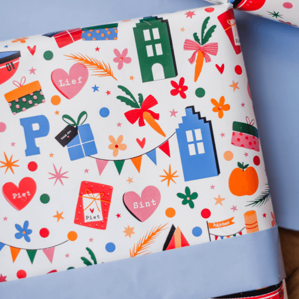 Cadeaupapier Sint - Pakjes pret