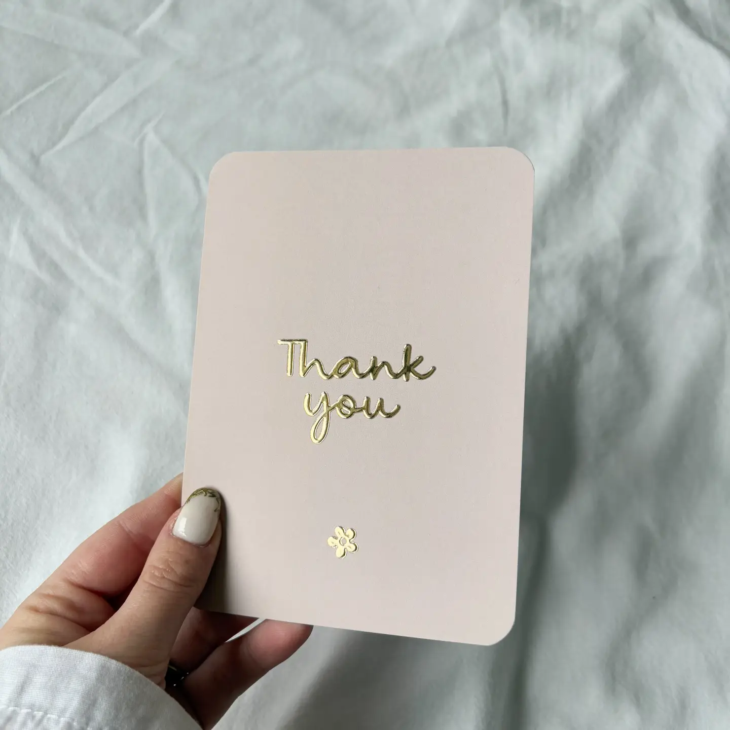 Wenskaart - Thank you - met goudfolie