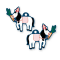 Cadeaulabel van het paard van Sinterklaas met een wortel in zijn mond.