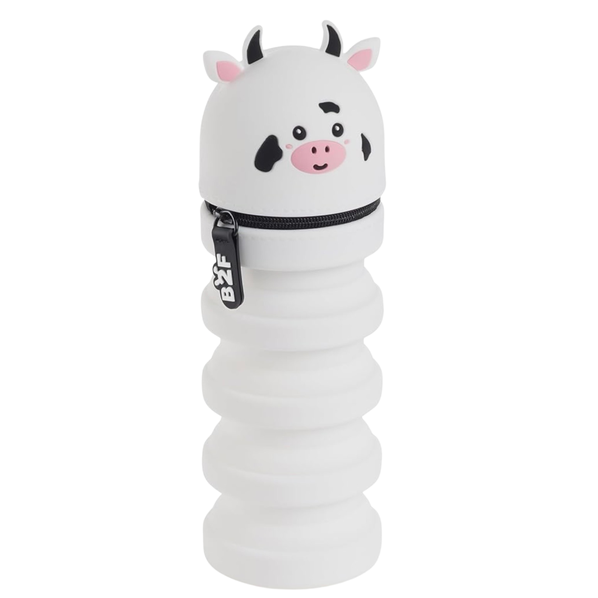 Inklapbare etui van een koe, kan ook als pennenbakje gebruikt worden