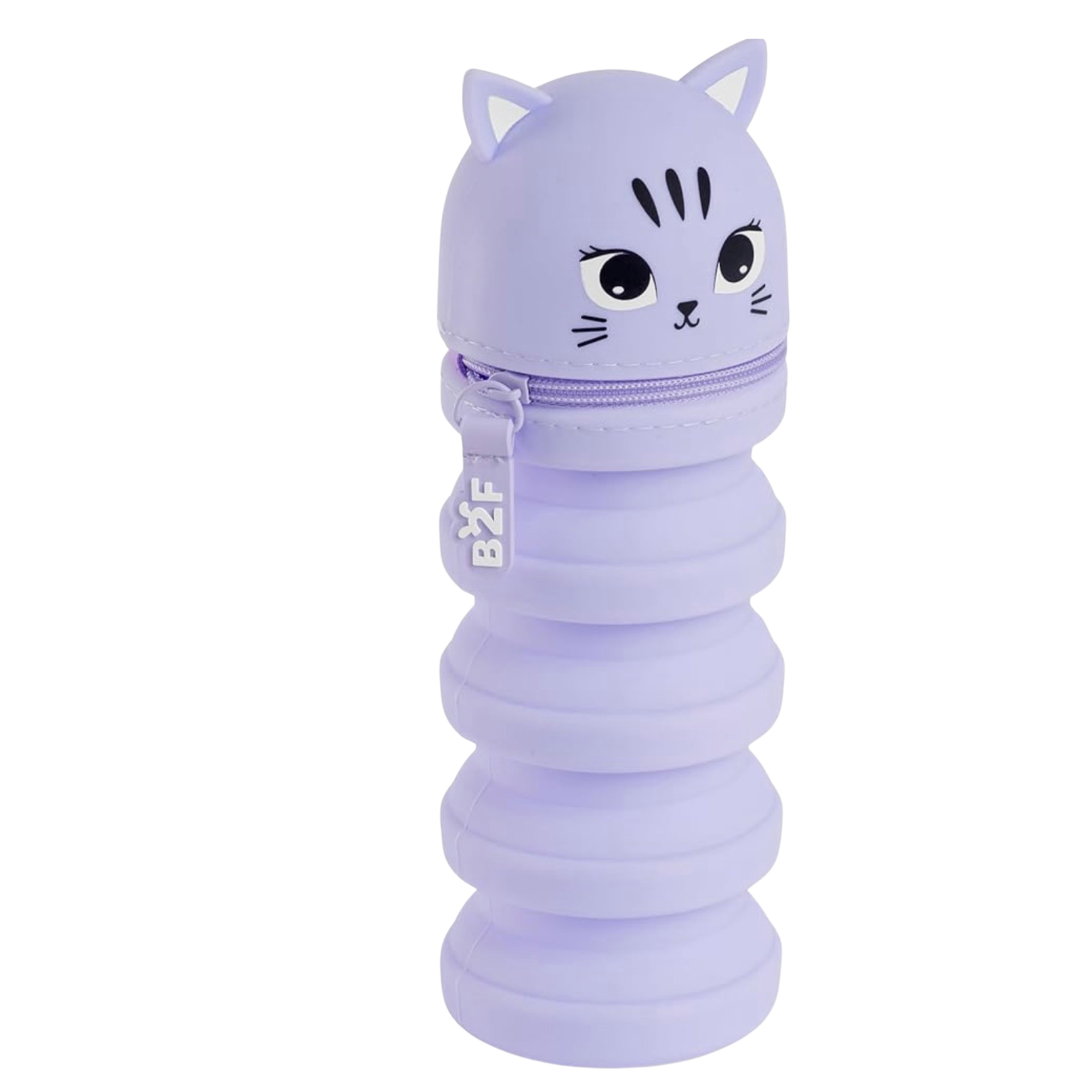Inklapbare etui van een kat, kan ook als pennenbakje gebruikt worden