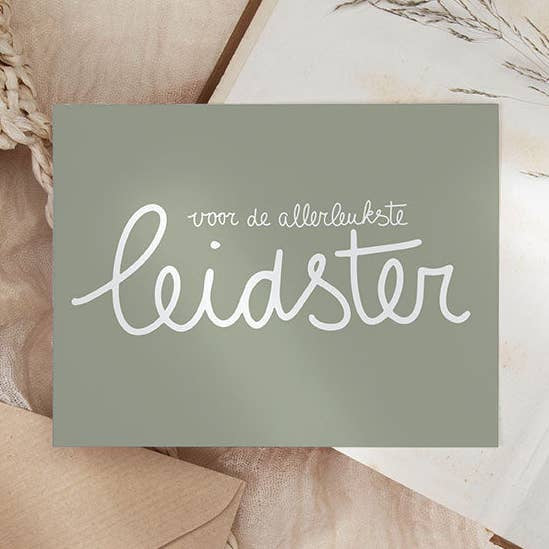 Wenskaart - Allerleukste leidster