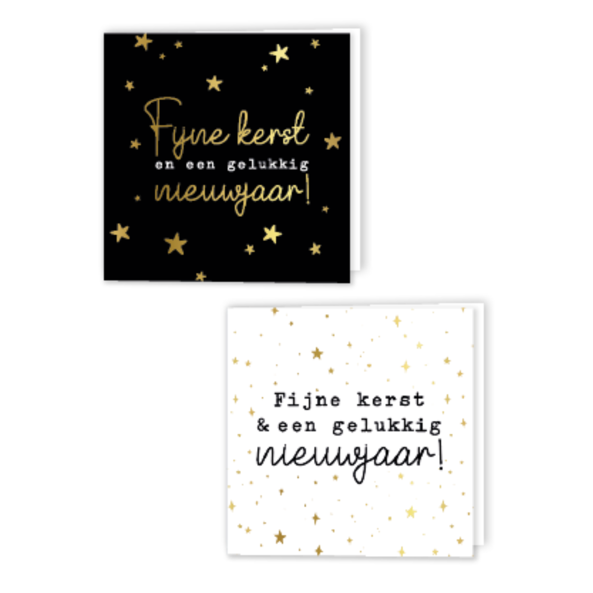 Kerstkaartenbox - Fijne Kerst & een gelukkig nieuwjaar (zwart/Wit)