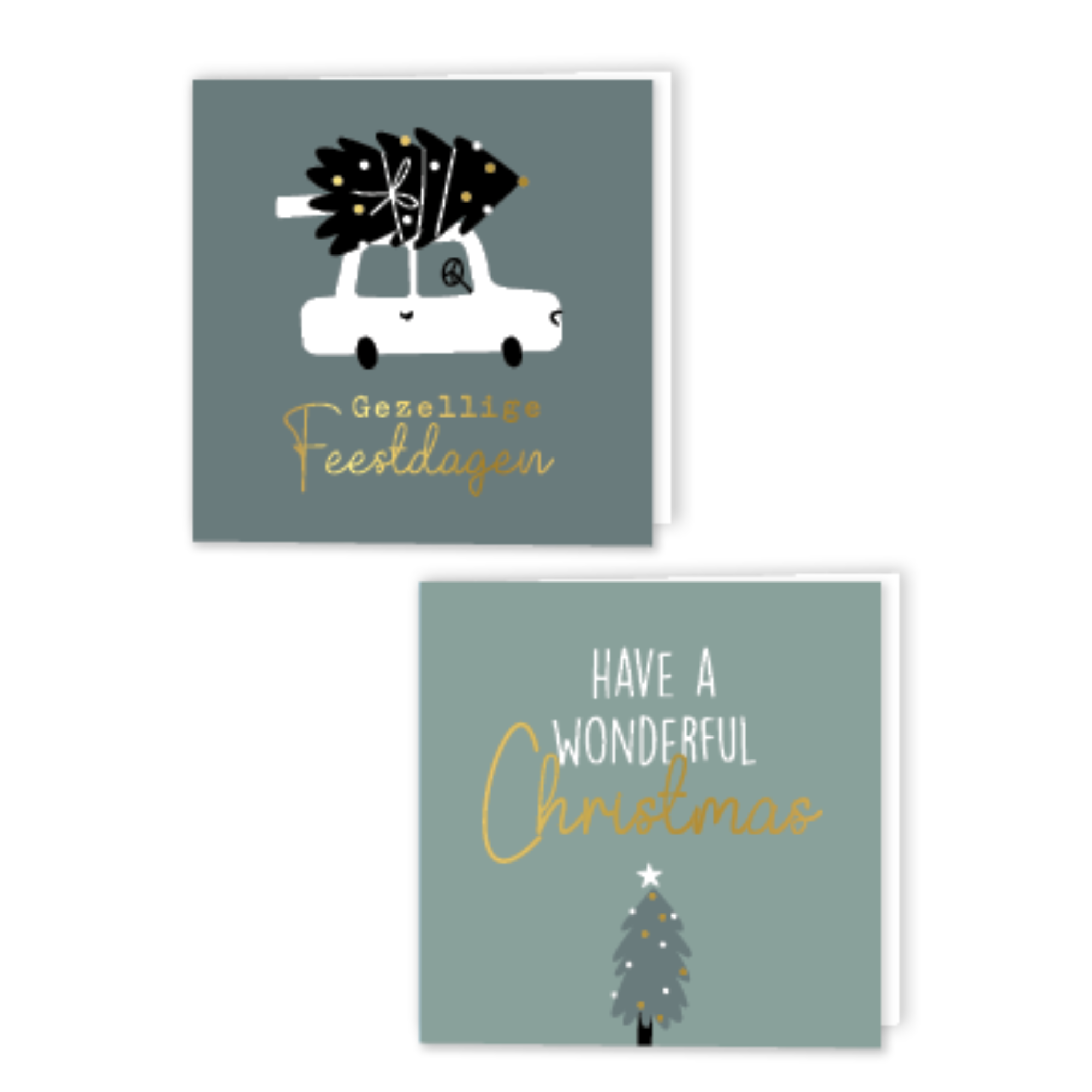 Kerstkaartenbox - Gezellig feestdagen + auto