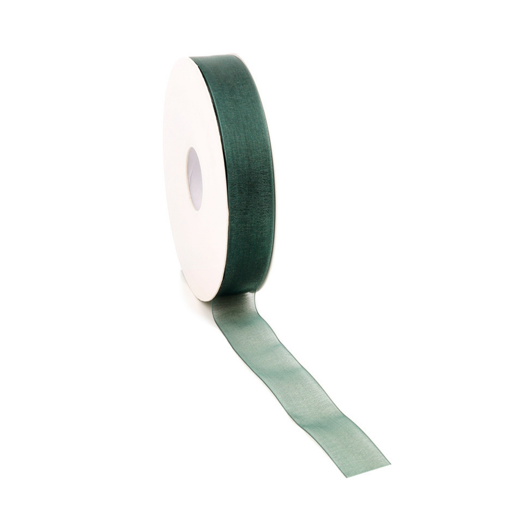 15 mm breed organza lint in de kleur donker groen