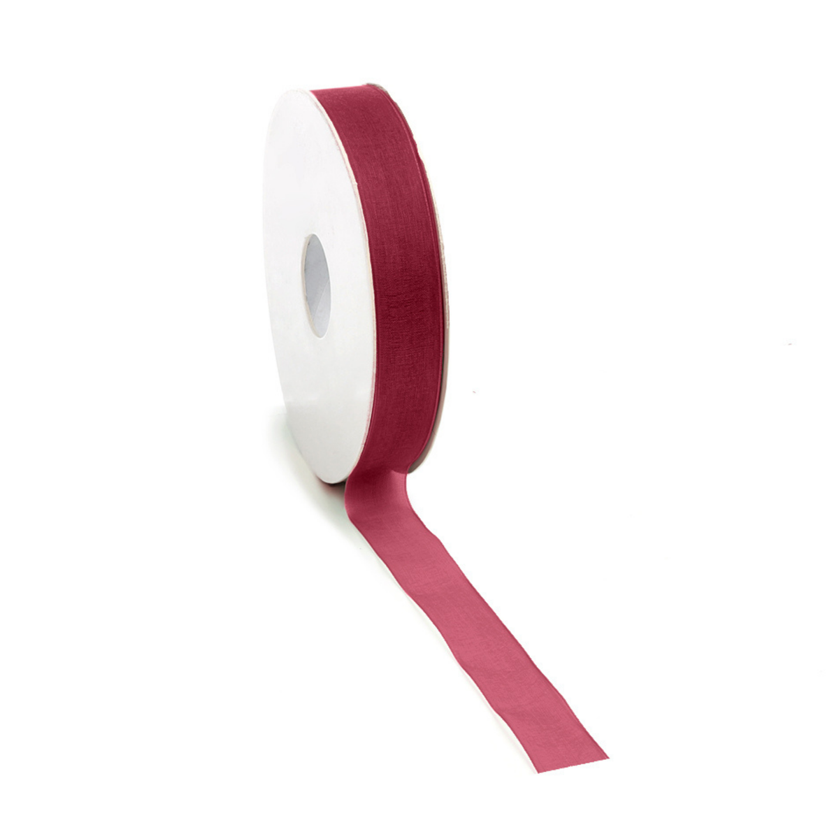 15 mm breed organzalint in de kleur beet red