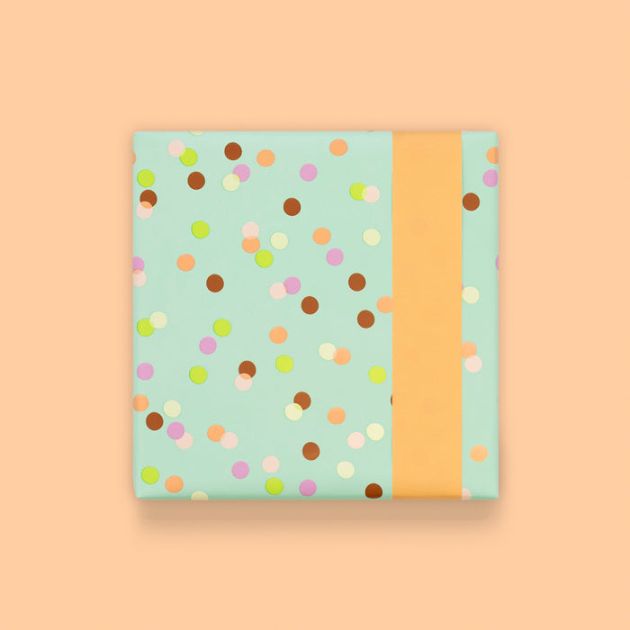 Cadeaupapier - Party confetti pistache peach