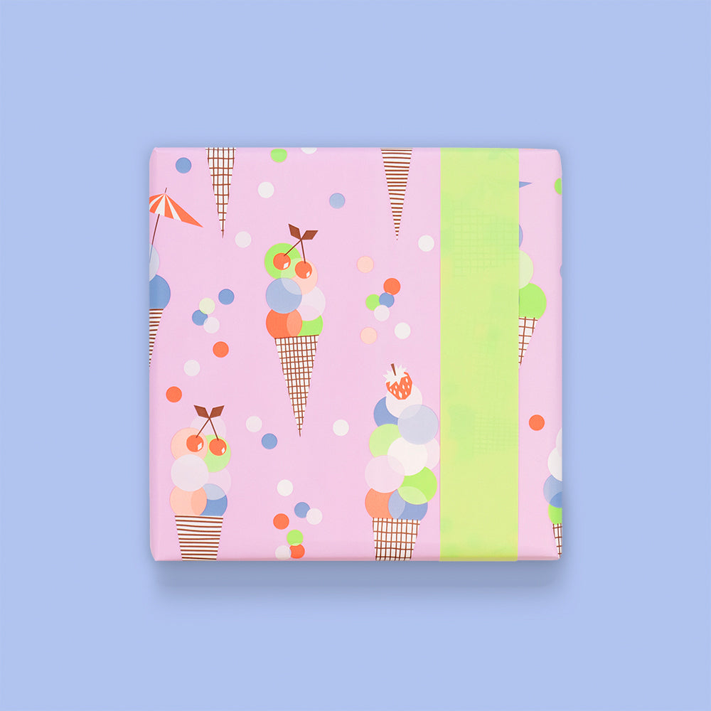 Cadeaupapier Ice Confetti Pink - Lime