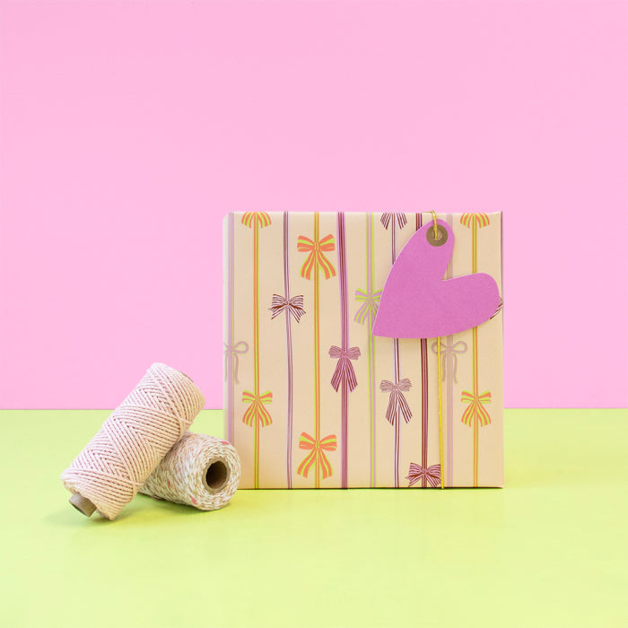 Cadeaupapier - Bow parade peach pink