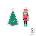 Cadeaulabels met notenkraker en kerstboom, setje van 2