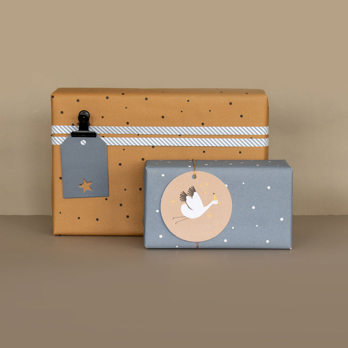 Cadeaulabel - Baby Bird duo - met goudfolie