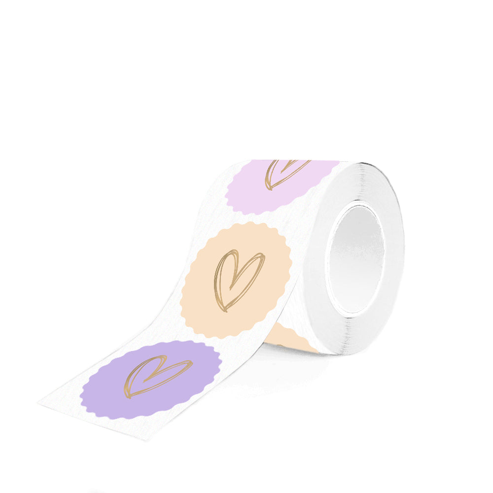 Stickers - Multi heart gold pastel - 10 stuks