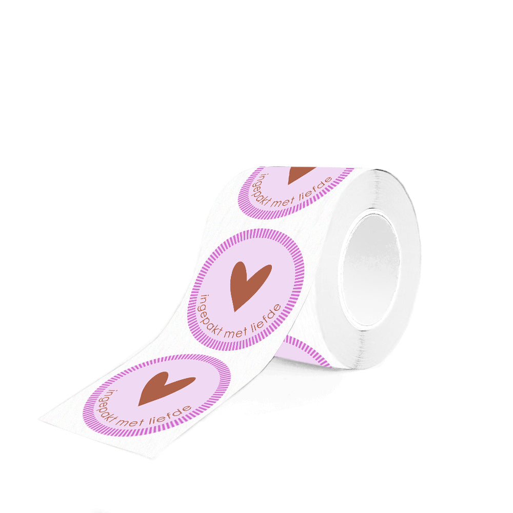 Stickers - ingepakt met liefde - 10 stuks