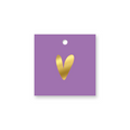 Paars cadeaulabel met een gouden hart