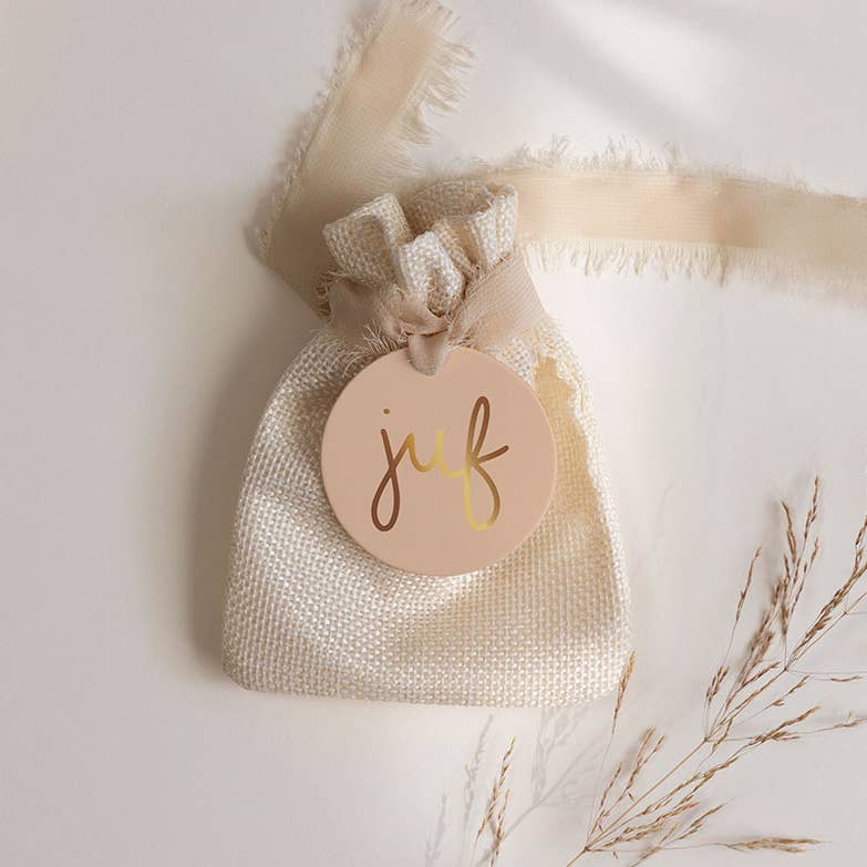 Cadeaulabel - juf - met goudfolie
