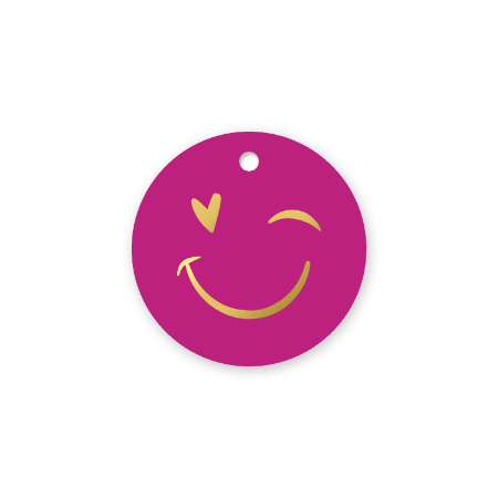 Cadeaulabel - Smiley Magenta