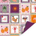 dubbelzijdig cadeaupapier met een bohemian summer motief in allerlei vakjes