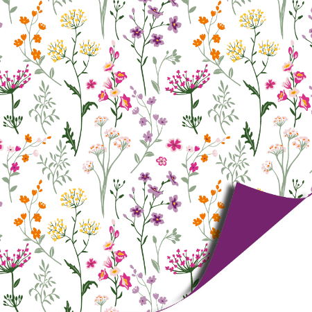 Dubbelzijdig cadeaupapier met verschillende soorten wilde bloemen