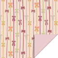 Beige cadeaupapier met gekleurde strikken in zachte tinten