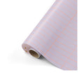 Lila cadeaupapier met neon oranje lijntjes