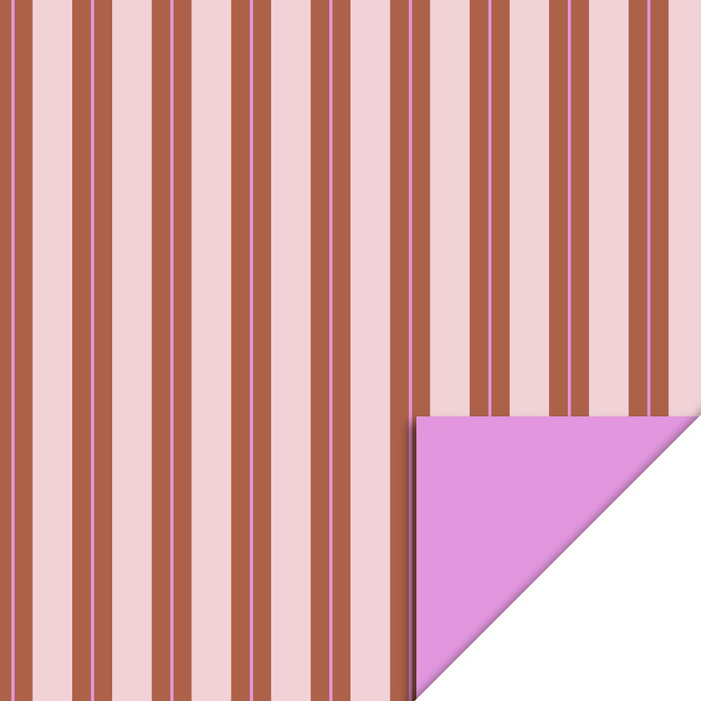 Cadeaupapier met bruine en roze strepen