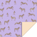 Paars cadeaupapier met zebra's