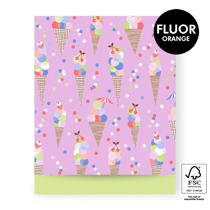 Cadeauzakje- Ice confetti pink/lime - 5 stuks  L