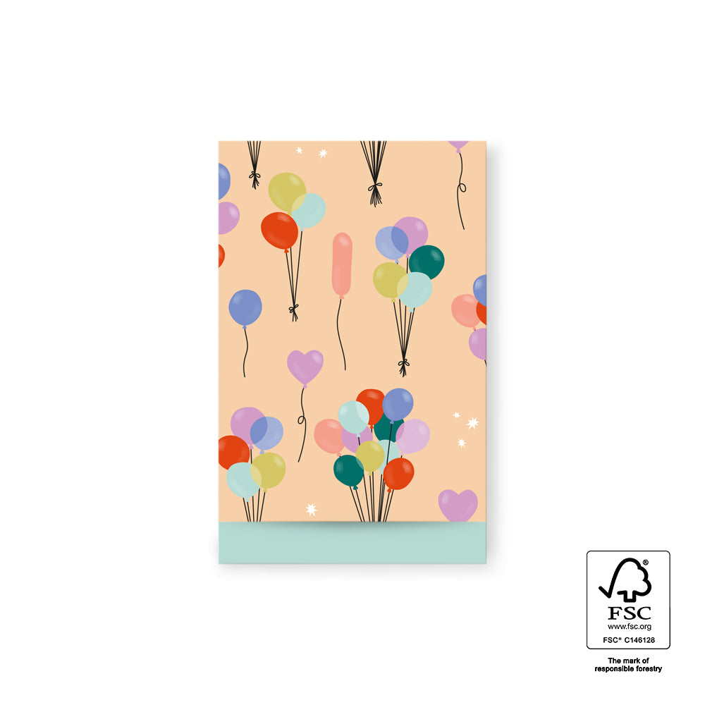 Cadeauzakjes - Balloons peach/pistache - 5 stuks - S