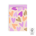 Cadeauzakjes - Big hearts gold/pink - 5 stuks - M