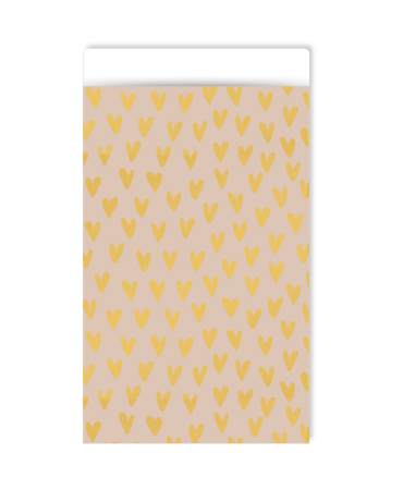 Cadeauzakje - Little stars beige/gold - 5 stuks - S