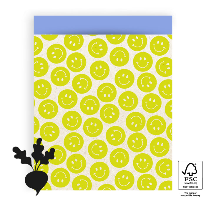 Cadeauzakje - Smiley Lemon/Blue - 5 stuks - S