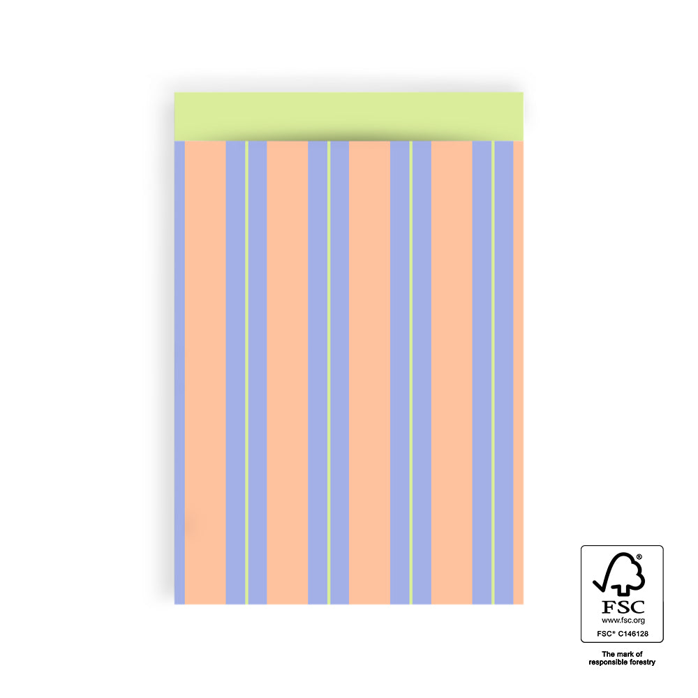 Cadeauzakjes - Stripe chalk blue/lime - 5 stuks - M
