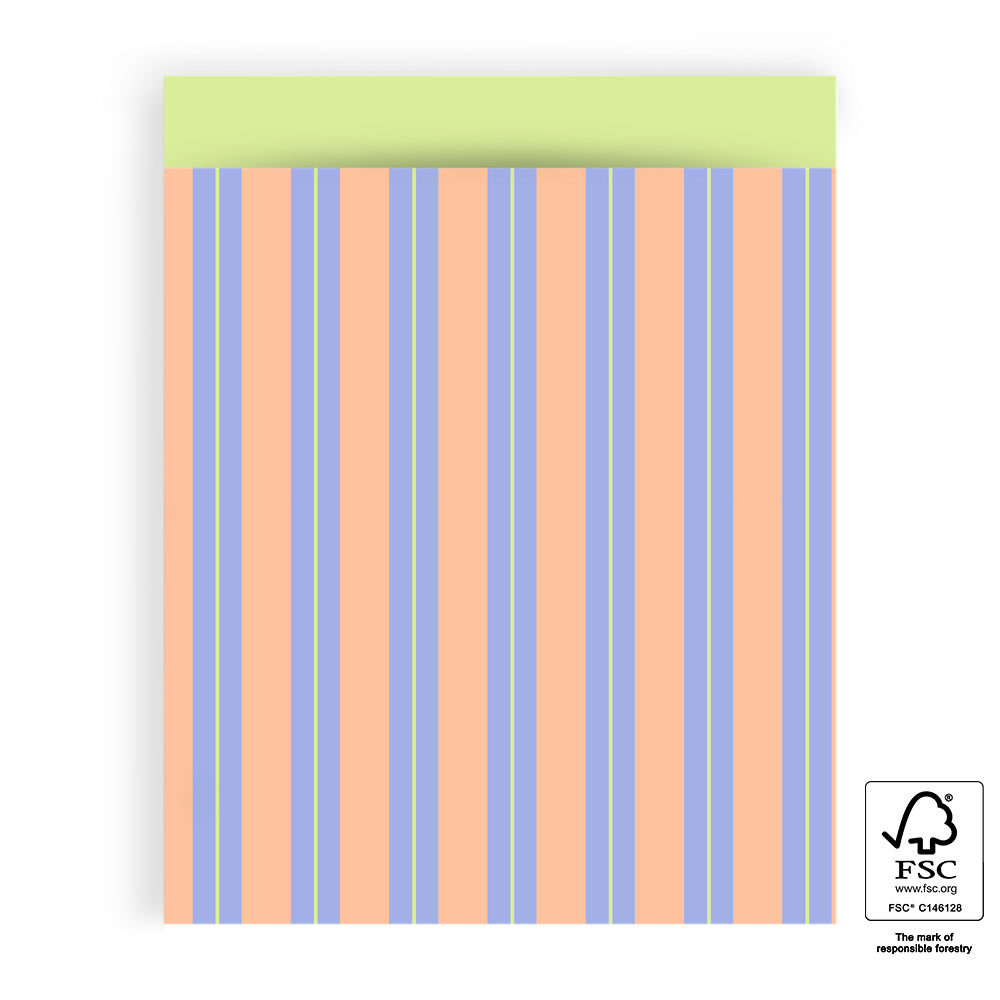 Cadeauzakje - Stripe chalk blue/lime - 5 stuks - L