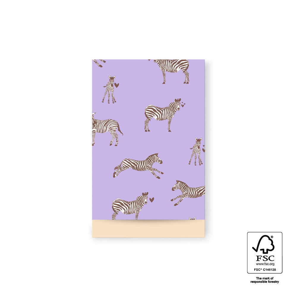 Cadeauzakjes - Zebra lilac/peach - 5 stuks - S