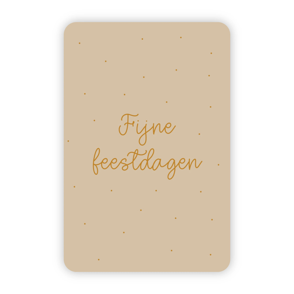 Kerstkaart goudfolie - Fijne feestdagen