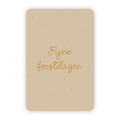Kerstkaart goudfolie - Fijne feestdagen