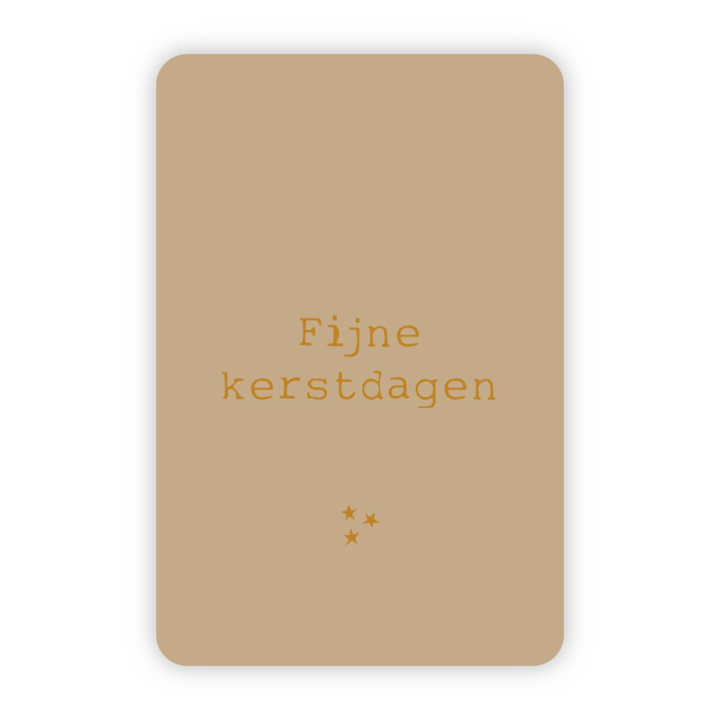 Kerstkaart goudfolie - Fijne kerstdagen