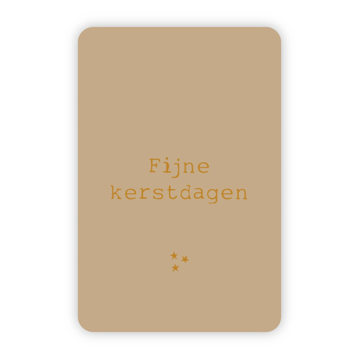 Kerstkaart goudfolie - Fijne kerstdagen