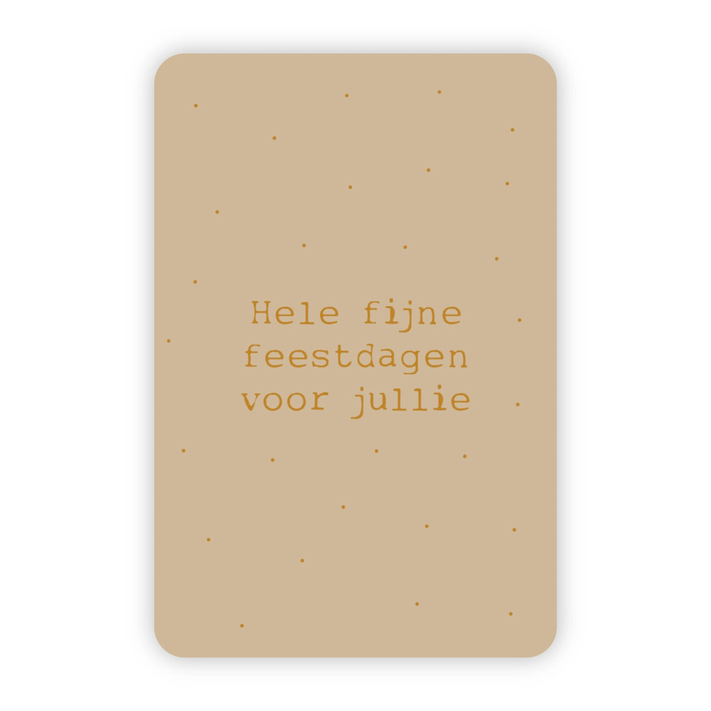 Kerstkaart goudfolie - hele fijne feestdagen voor jullie